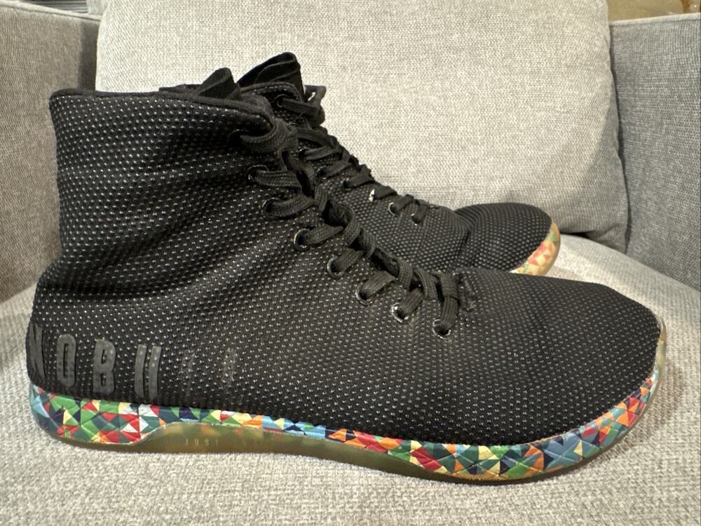 NoBull High Top Trainers Womens Size 10 Black Outwork Wild Floral Sneakers Shoes